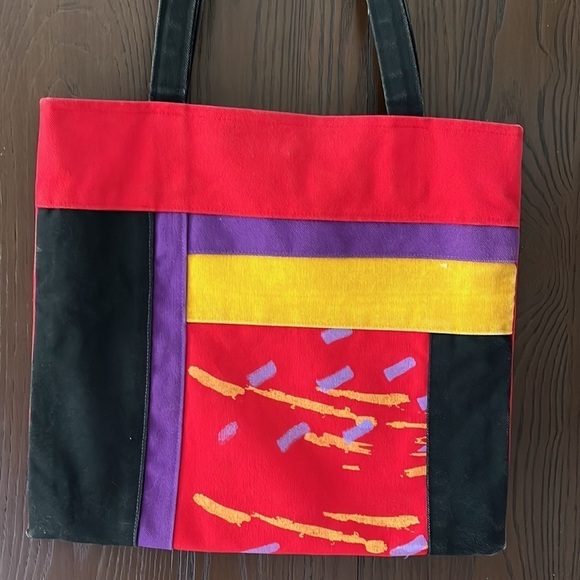 Bedouin  by Heekin Brockway red multicolored canvas purse. - Picture 2 of 7